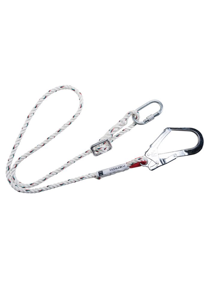 Adjustable 2m Restraint Lanyard , , R, White