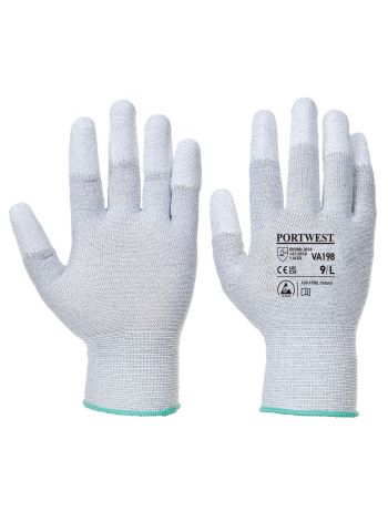Vending Antistatic PU Fingertip Glove, M, R, Grey