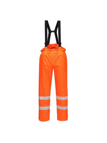 Bizflame Rain Unlined Hi-Vis Antistatic FR Trousers, L, R, Orange