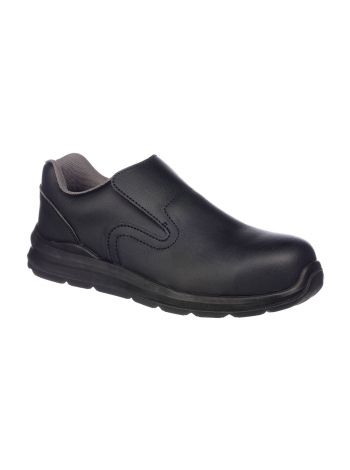 Portwest Compositelite Slip On Safety Trainer, 36, R, Black